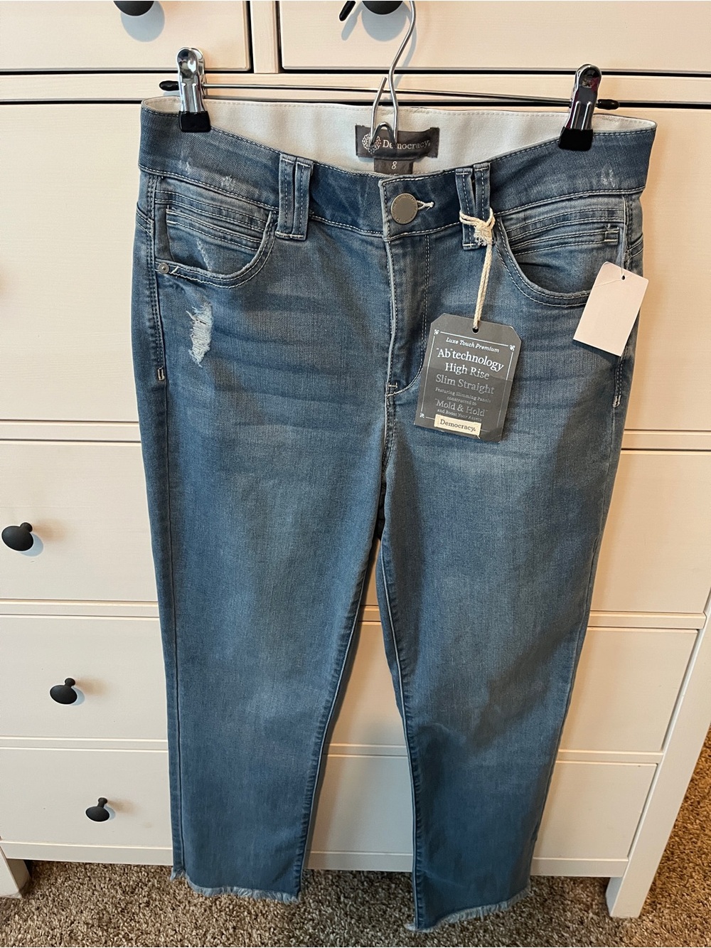 NWT Democracy Abtechnology High Rise Slim Straight Jeans Size 8